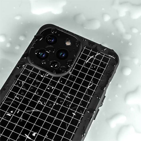 Black Grid iPhone 15 Pro Waterproof Case